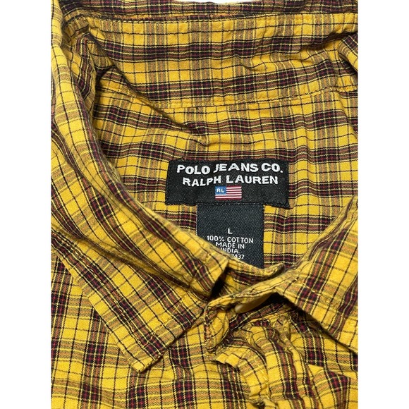 Polo Jeans Ralph‎ Lauren Vintage Shirt Sleeve Button Up Size Large - Picture 2 of 5